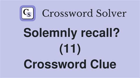 recall crossword clue